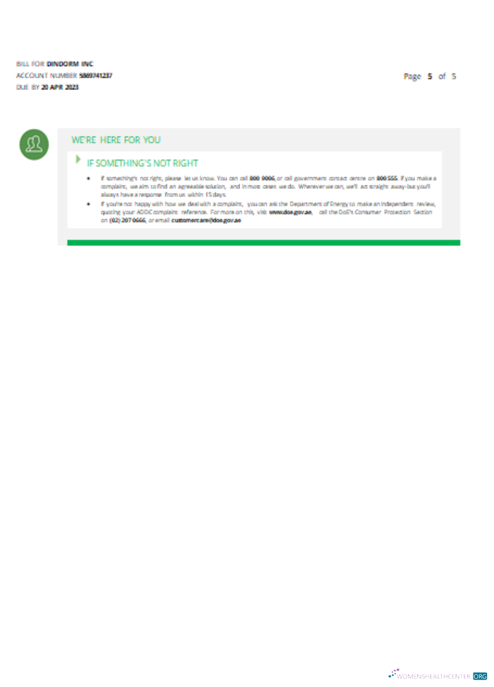 Download Al Ain Distribution Company utility business bill, page 5, SCR Photoshop template